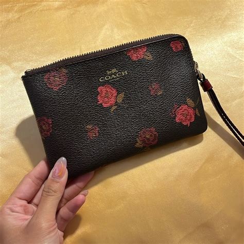 coach rose wallet fake